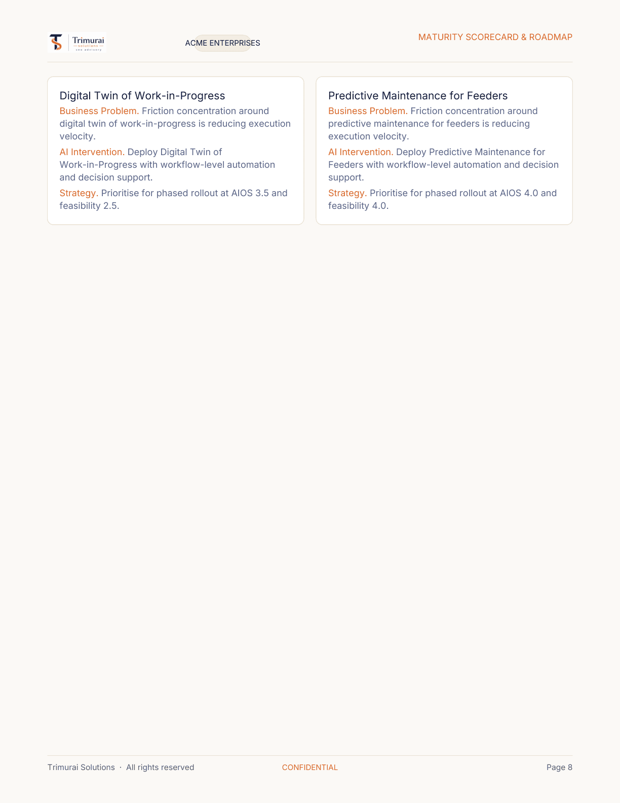 Sample report — mobilisation plan